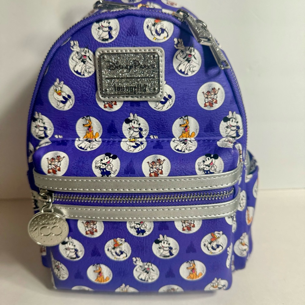 NWT. Disney Parks Loungefly 100th Mickey Mouse Friends Mini Backpack Bag